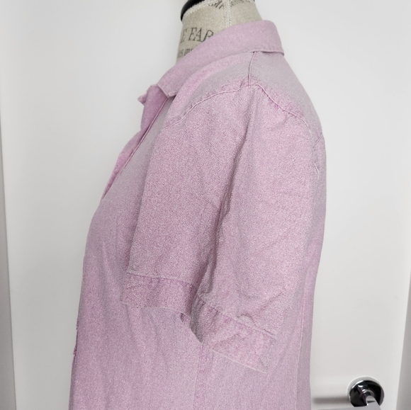 Pink Silk Button-Up Shirt Dress - Picture 8 of 12